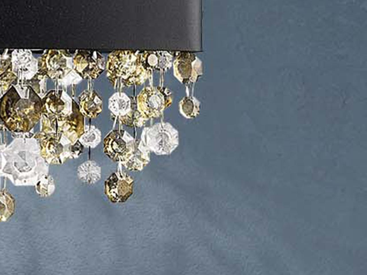 LED painted metal ceiling lamp with crystals | Olá Pl4 Ov 100 by Masiero