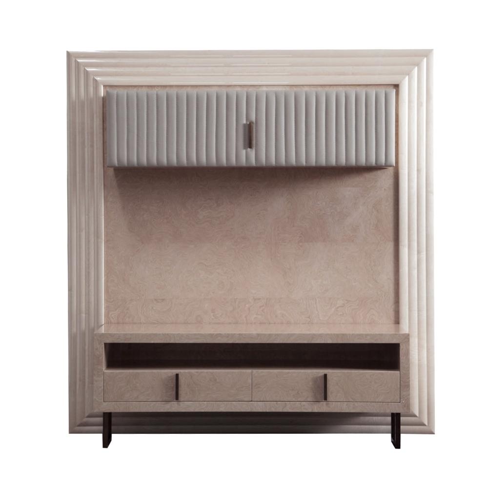 Modular veneer tv furniture with doors | Black tie by Daytona