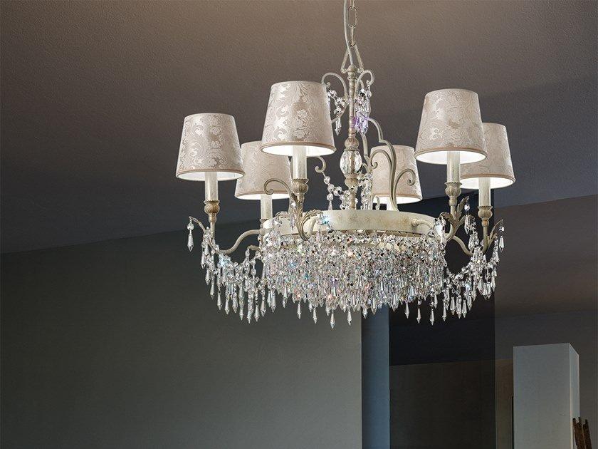 Metal chandelier | Glassé 6+3 by Masiero