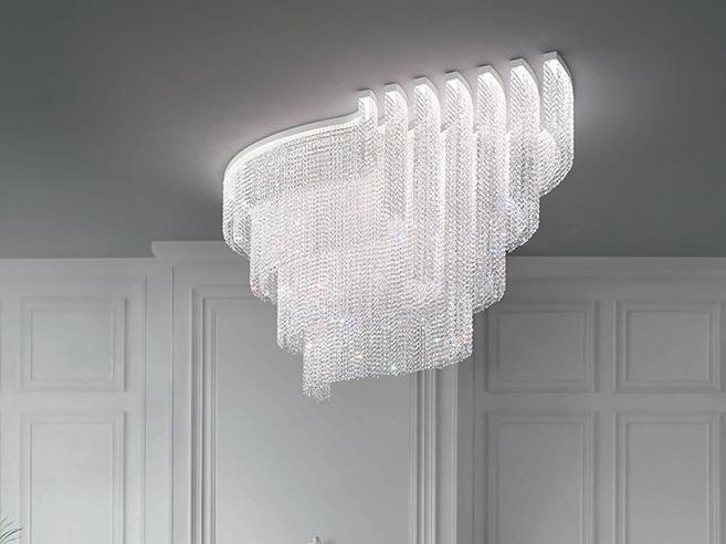 LED crystal ceiling lamp with dimmer | Galassia R2 Sng by Masiero
