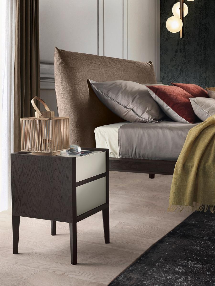 Wooden bedside table with drawers | Andrea by Olivieri