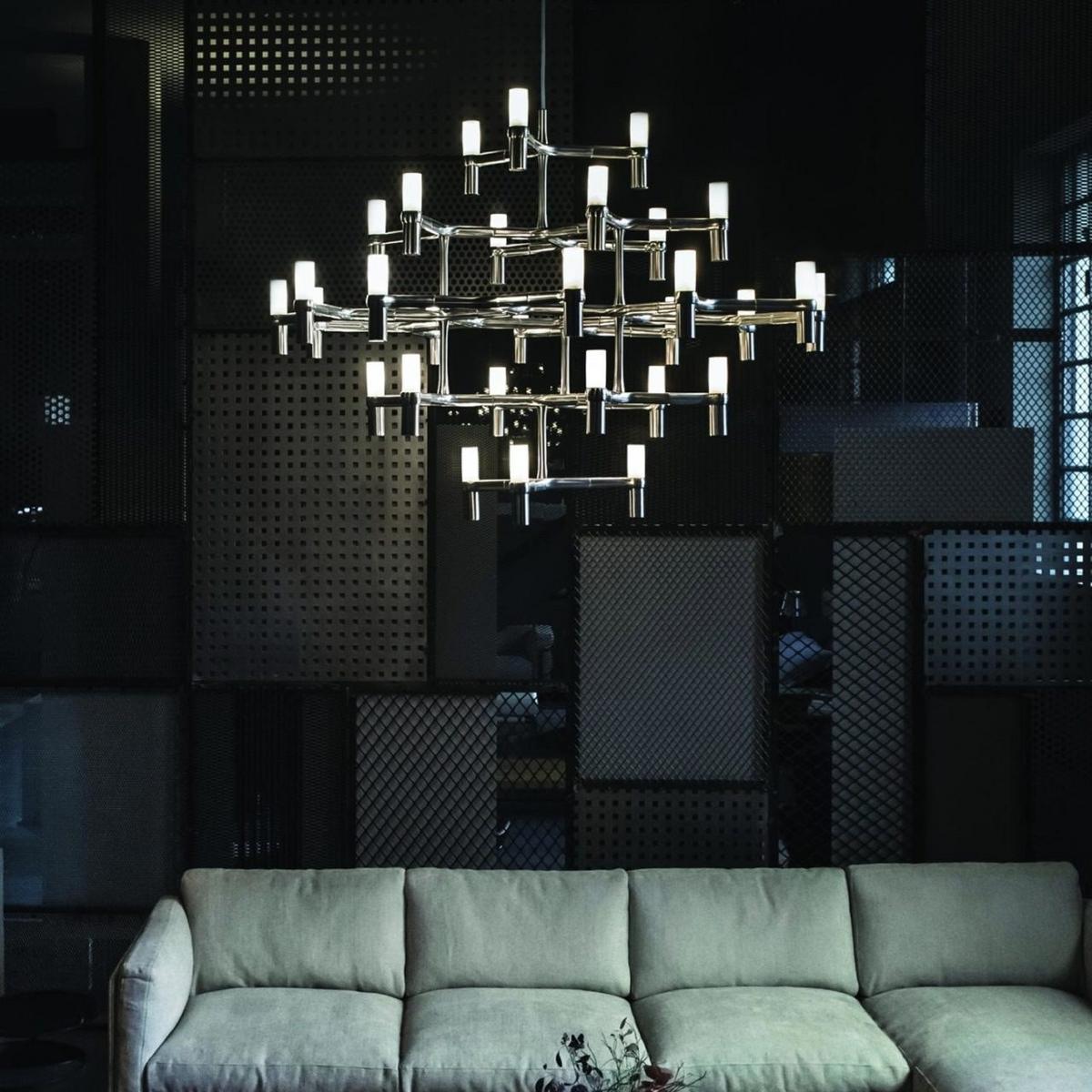 Die cast aluminium chandelier | Crown Major by Nemo
