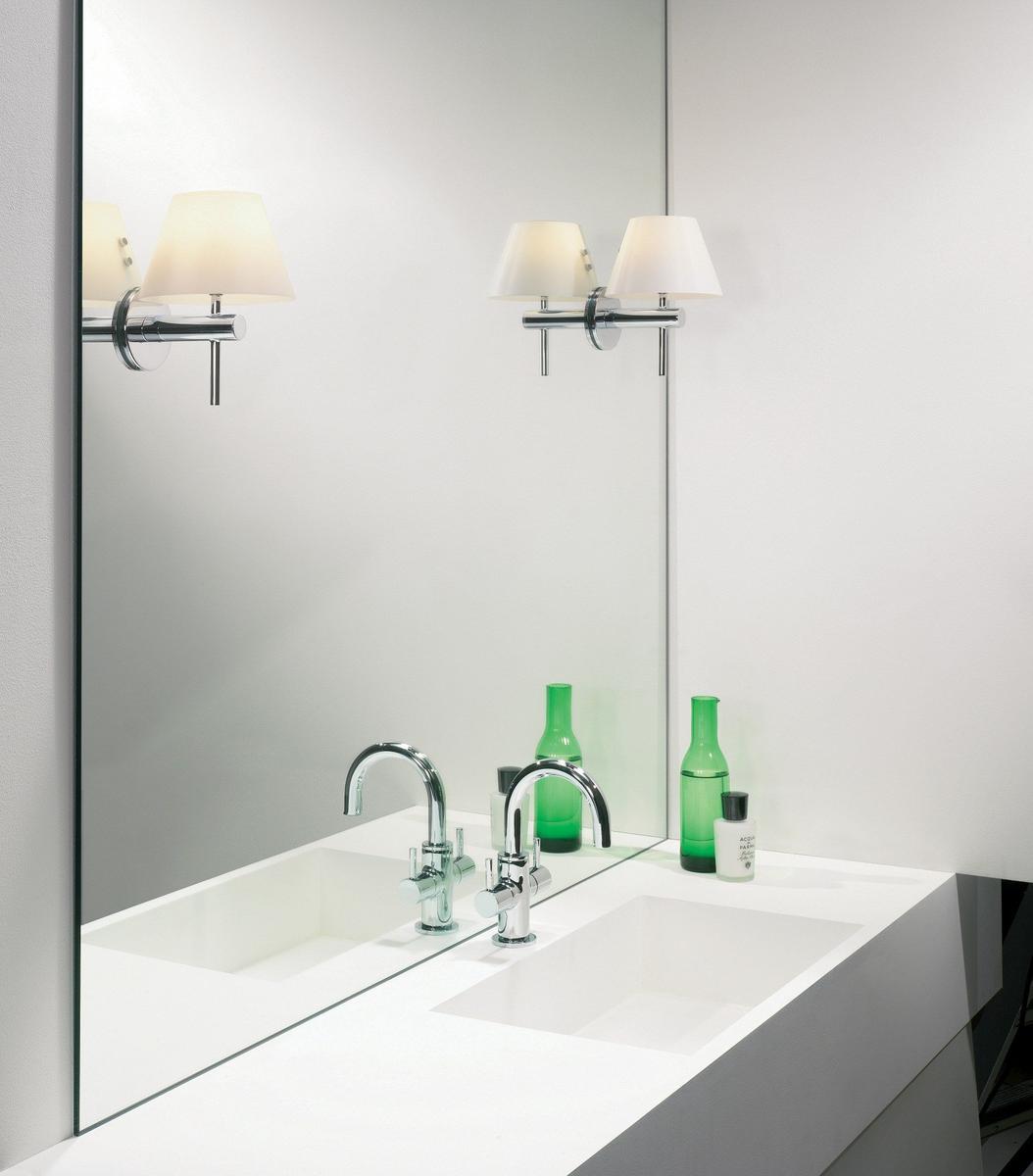 Glass and steel wall light for bathroom | Roma Switched by Astro lighting
