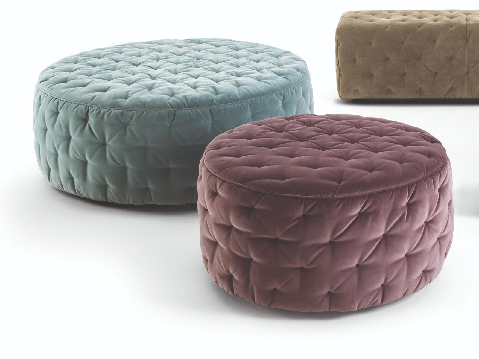 Tufted round fabric pouf | Miller by Frigerio