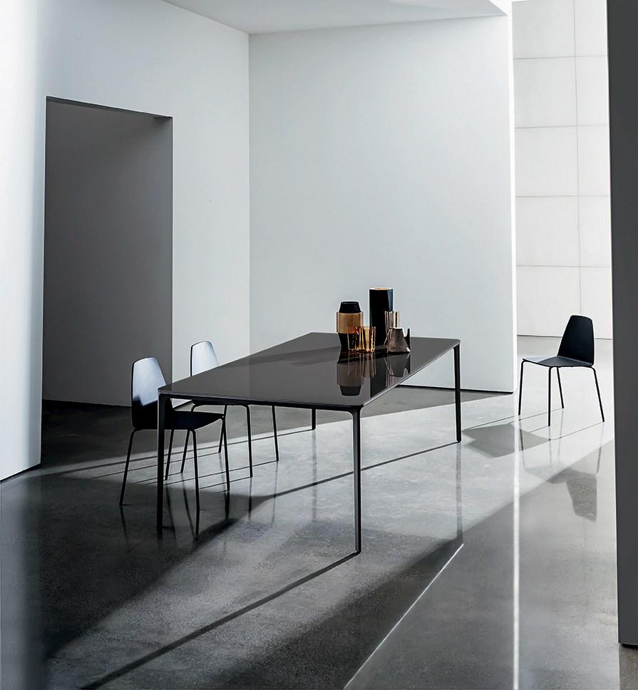 Rectangular glass and aluminium table | Slim Rectangular by Sovet