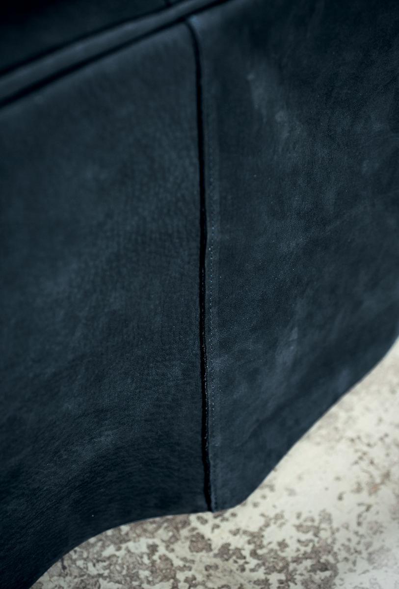 Leather bed with upholstered headboard |  by Baxter