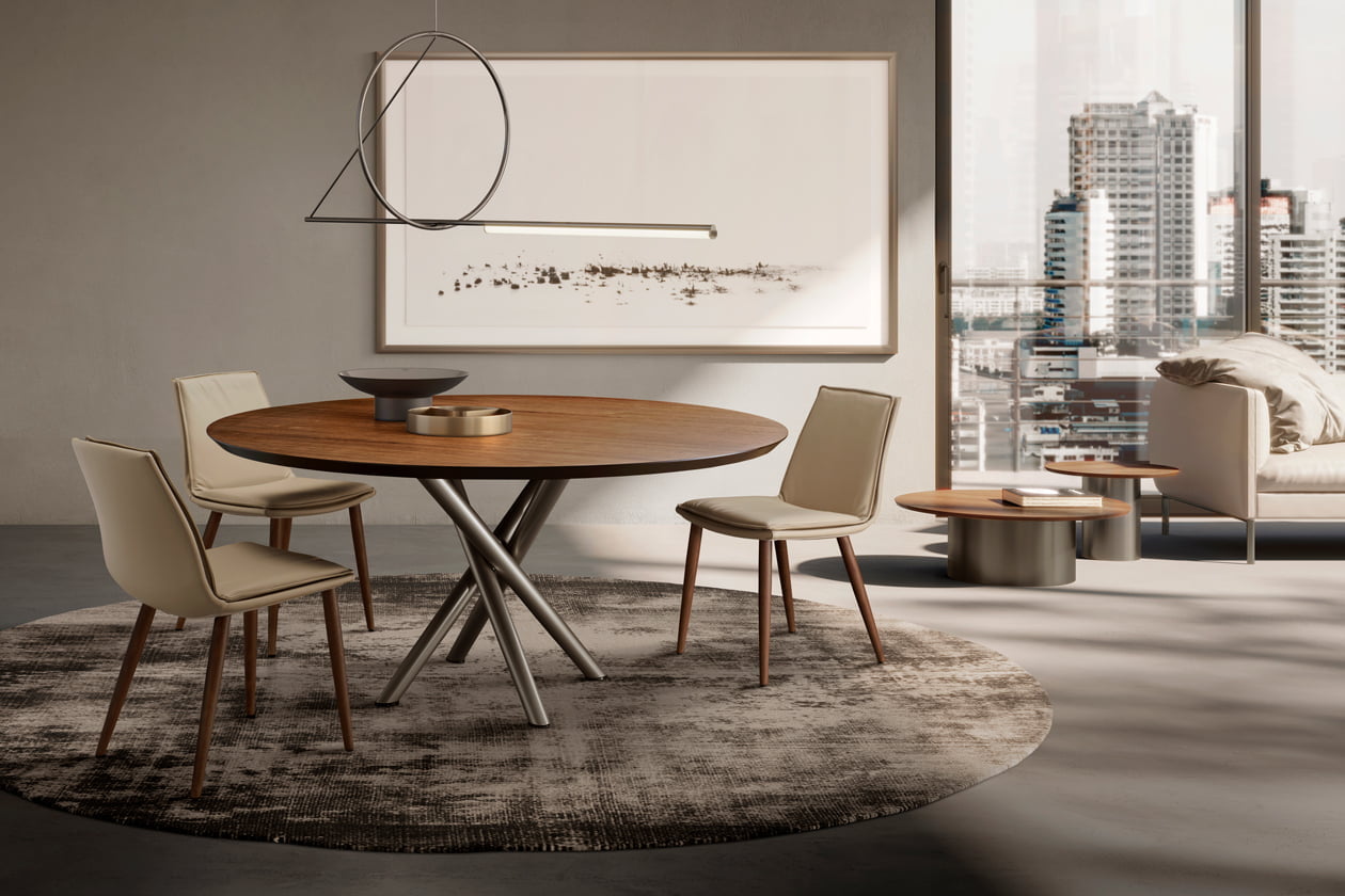 Rectangular veneer table in a modern style | Baly wood by Eforma