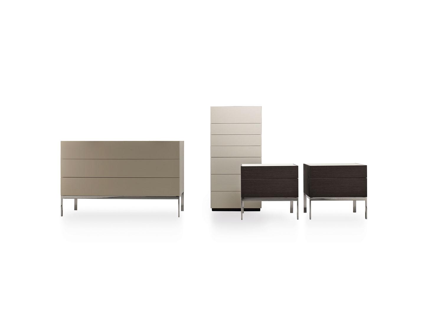 Rectangular bedside table with drawers | 606 by Molteni
