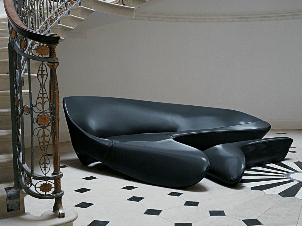 Curved sofa with footstool | Moon System by B&B Italia