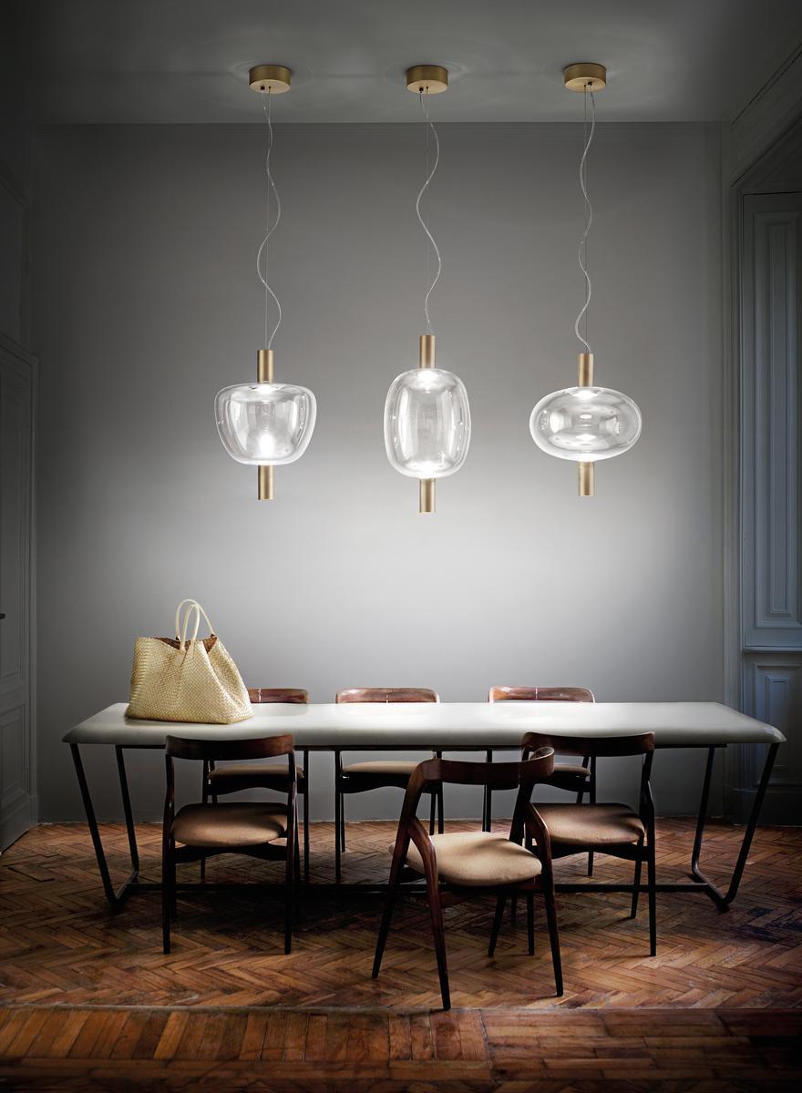 LED direct light glass pendant lamp | Riflesso Sp 1 by Vistosi