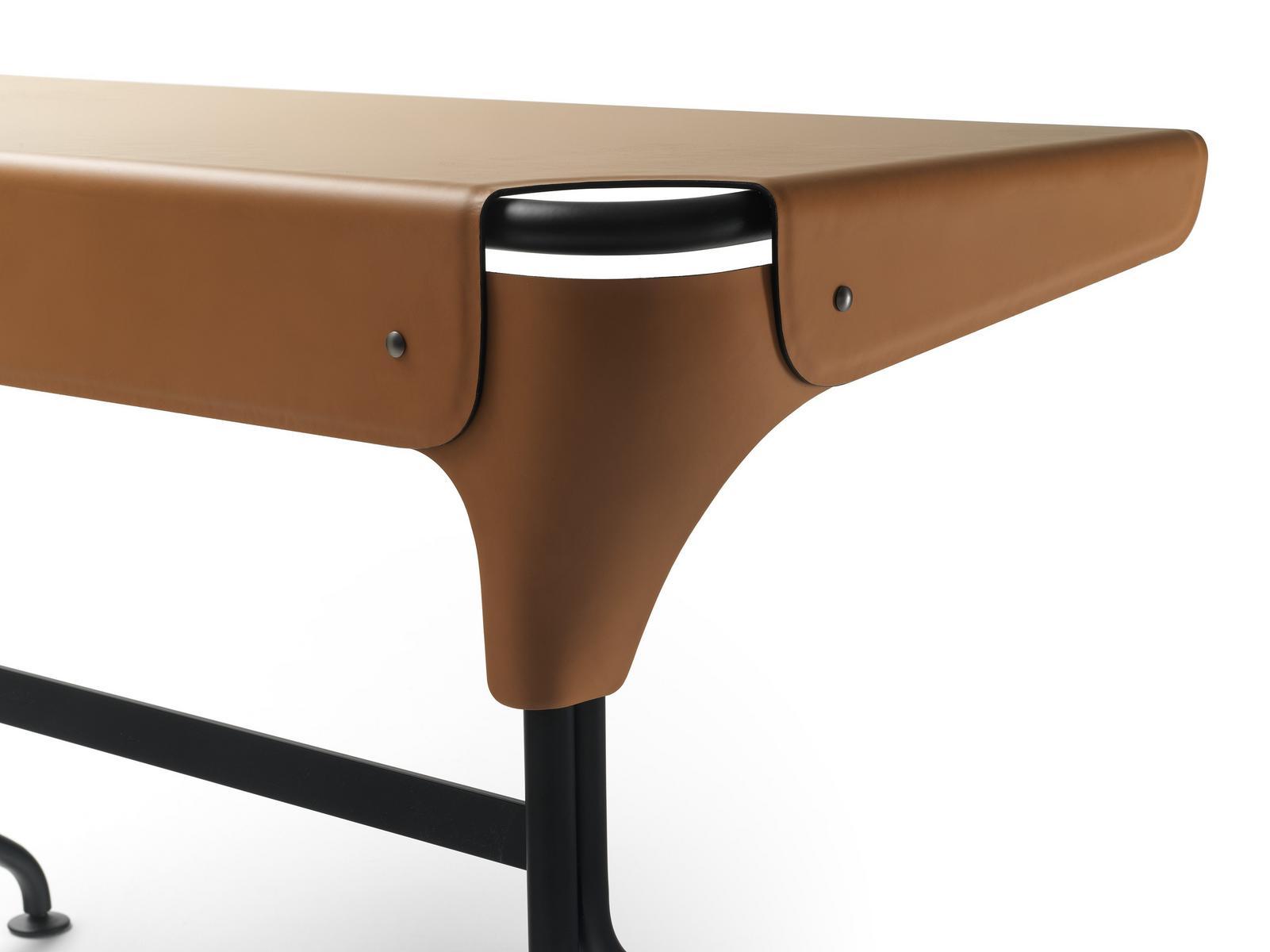 Steel and leather writing desk | Tucano by Zanotta