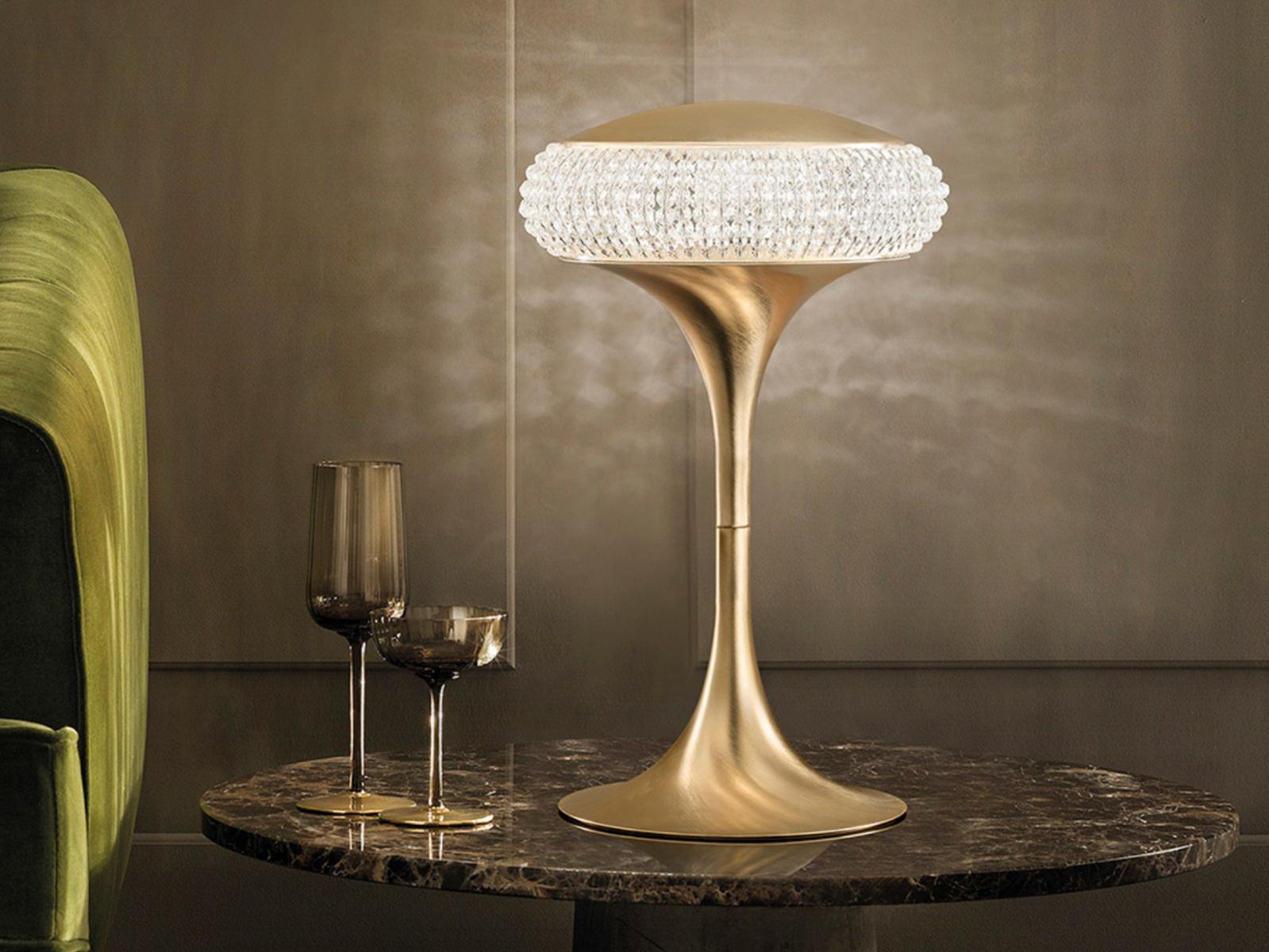Metal table lamp with Swarovski® crystals | Cristalis Tl1g by Masiero