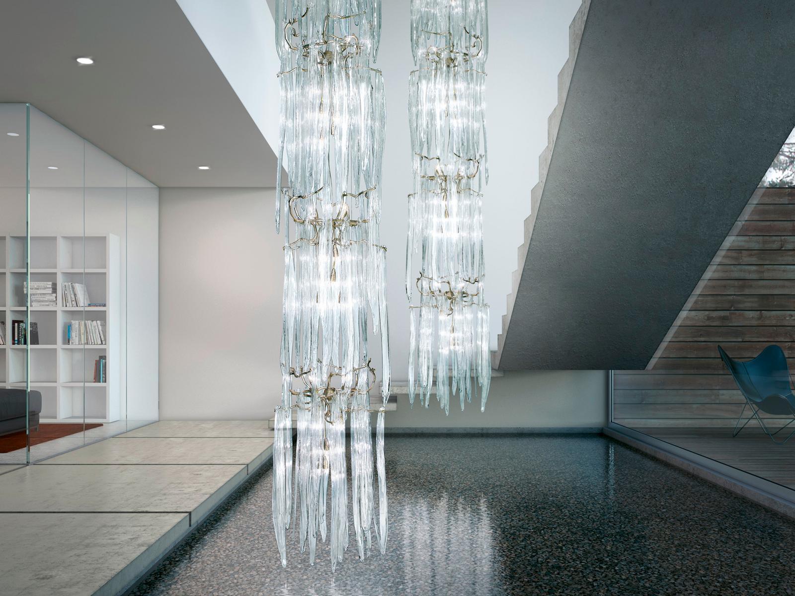 Handmade bronze pendant lamp | Waterfall Ct3307/32 by Serip