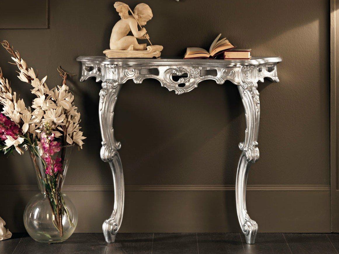 Silver leaf console table | 11609 by Modenese Gastone