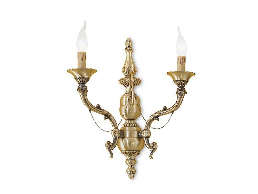 Antique Brass wall light | Ginevra 858/a2 by Possoni Illuminazione
