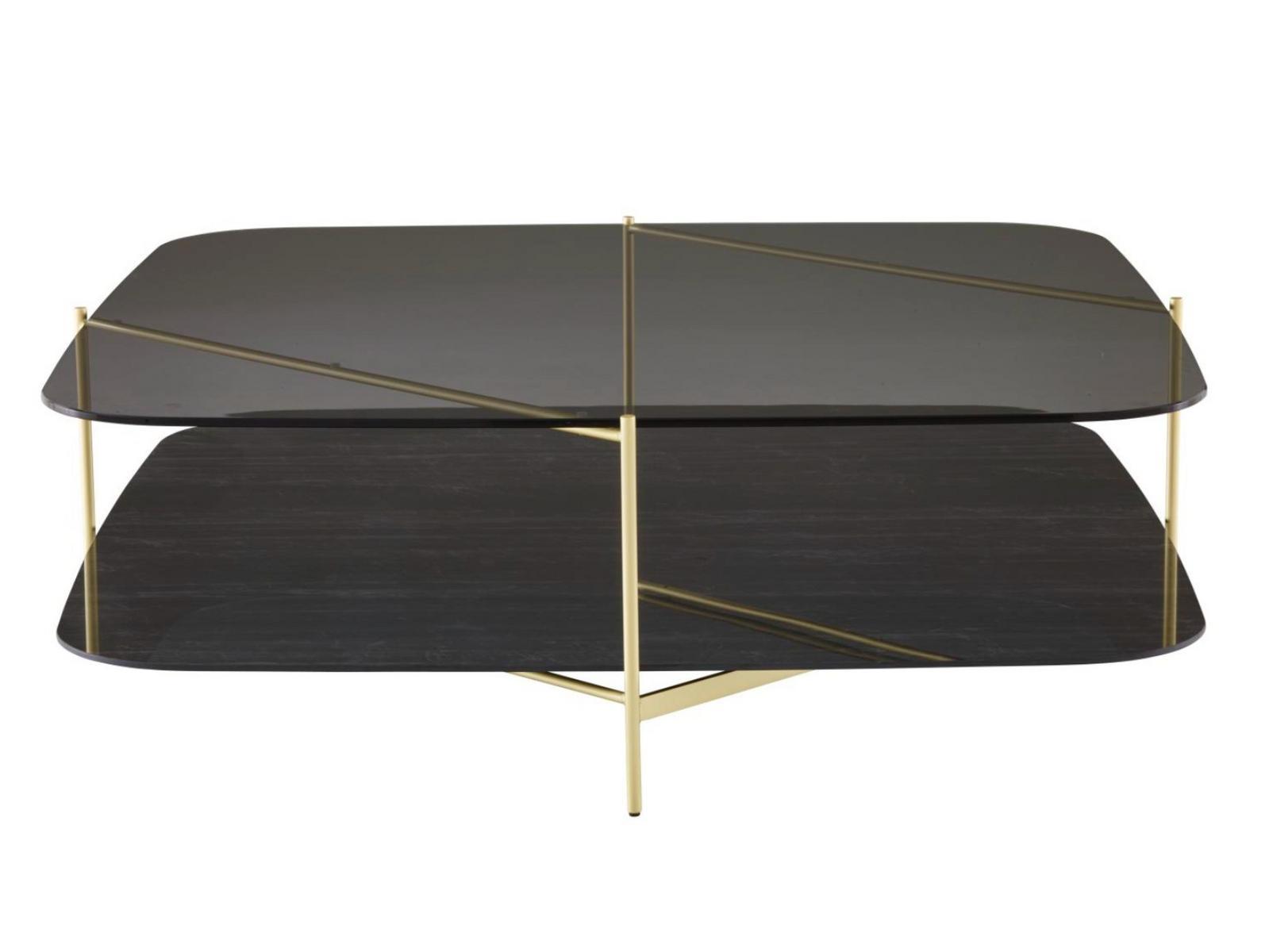 Low rectangular glass coffee table | Clyde by Ligne Roset