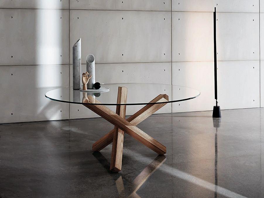 Round glass table | Aikido Round by Sovet