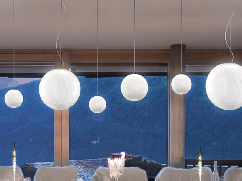 Glass pendant lamp | Bolle Sp by Vistosi