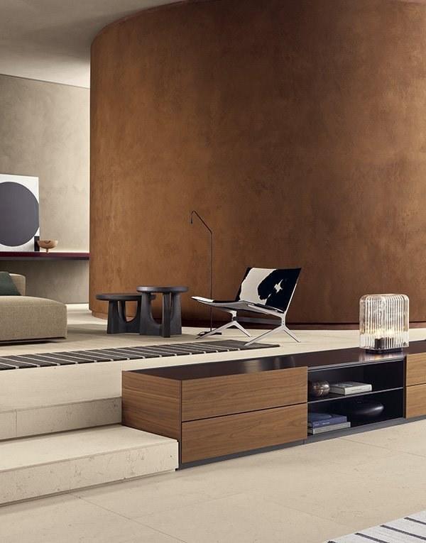 Leather armchair with footstool | Kay Lounge by Poliform