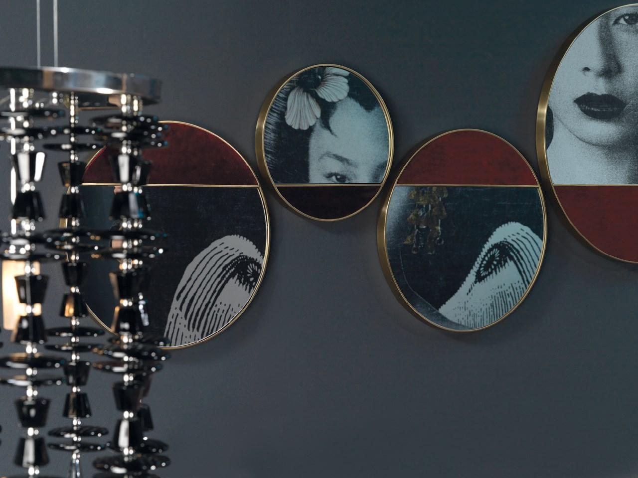 Round wall-mounted mirror | Half Moon by Borzalino