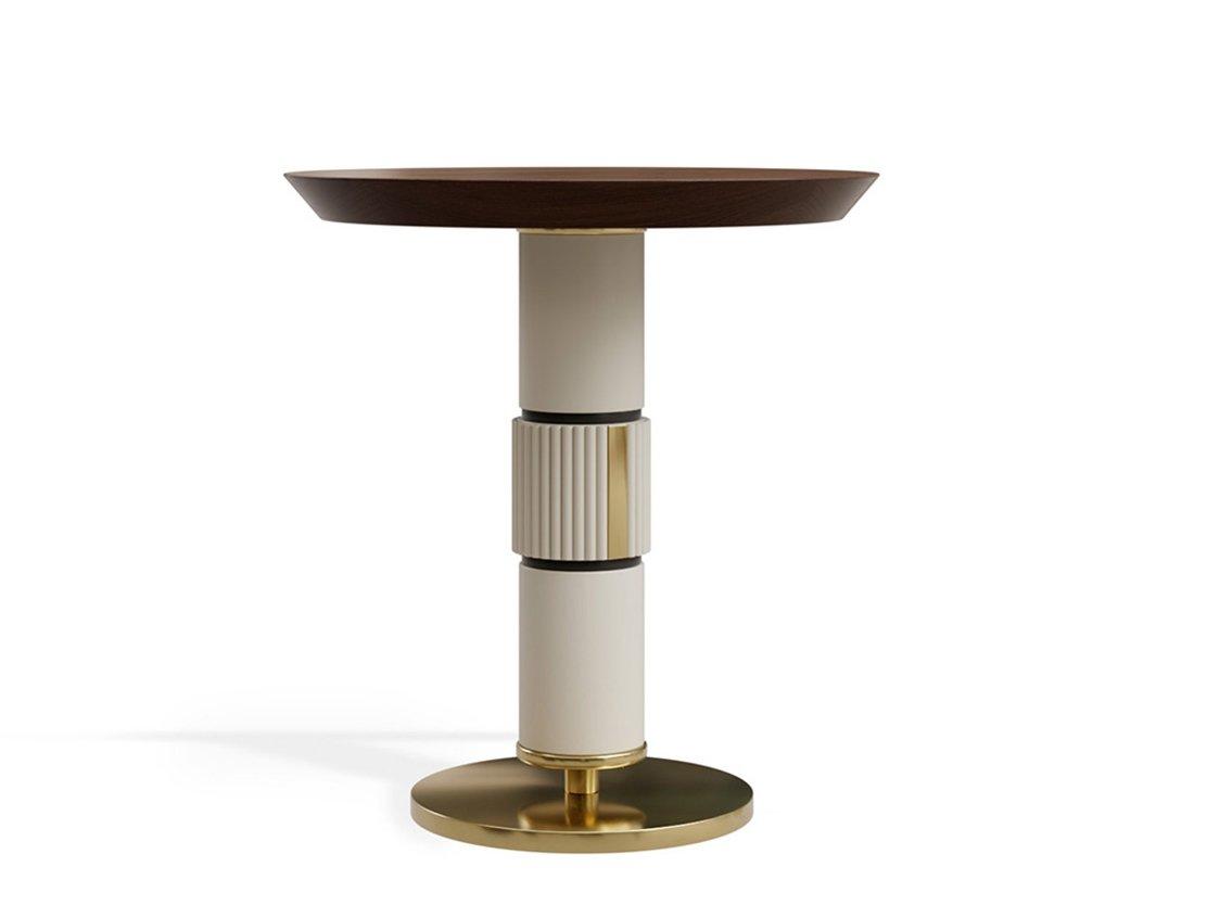 Round wooden high side table | Pr.340 by Stella del Mobile