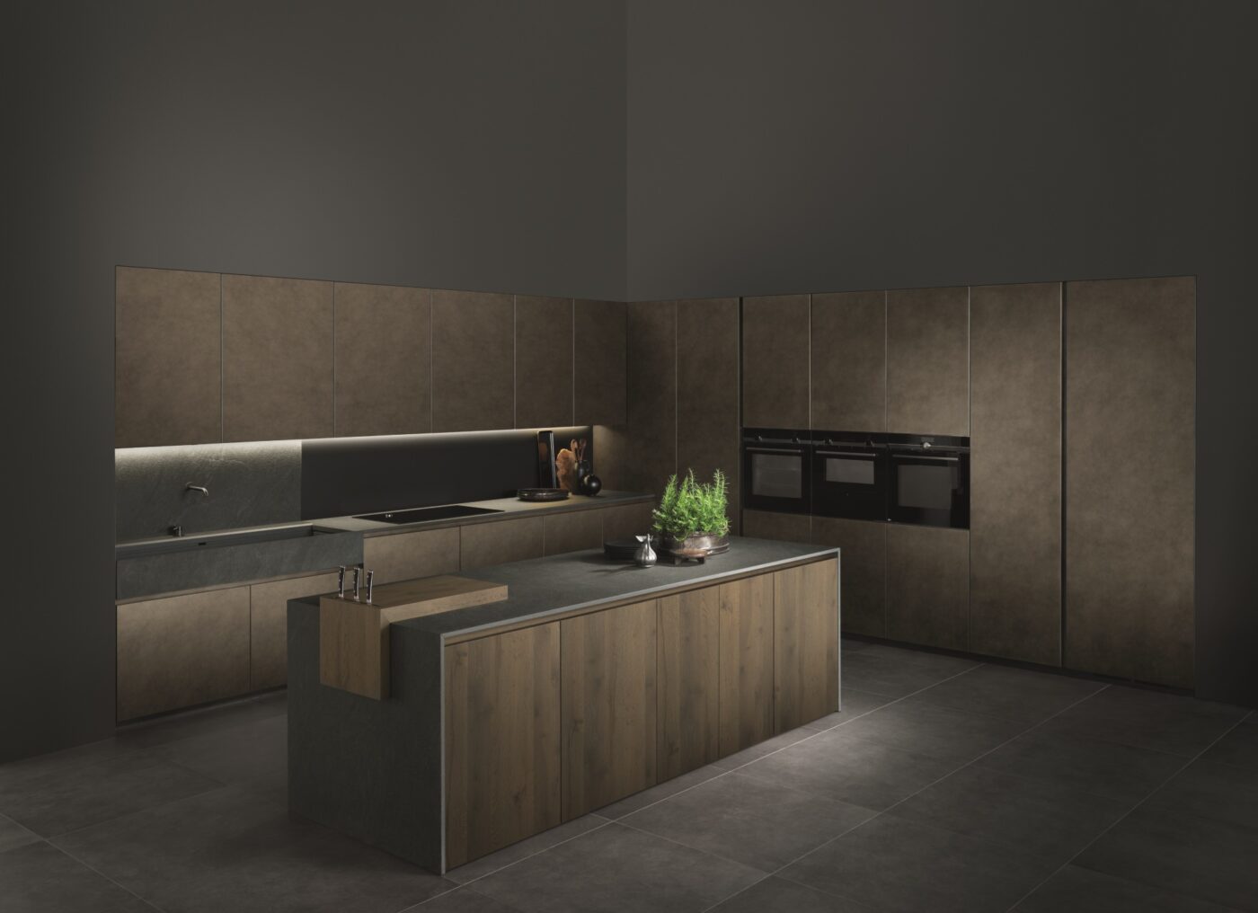 Metal kitchen with integrated handles Aster Cucine Factory