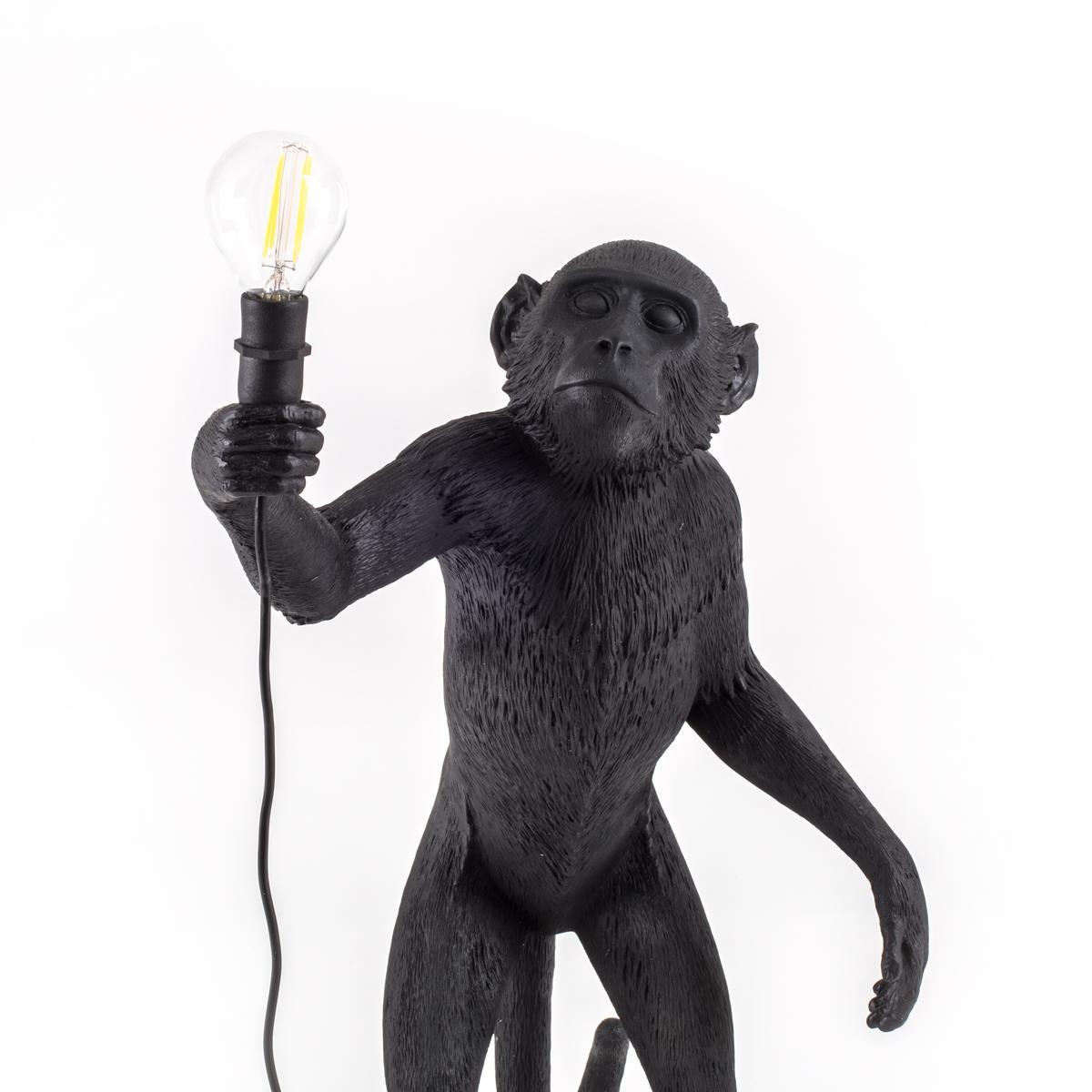 LED resin floor lamp | The Monkey Lamp Black Standing by Seletti