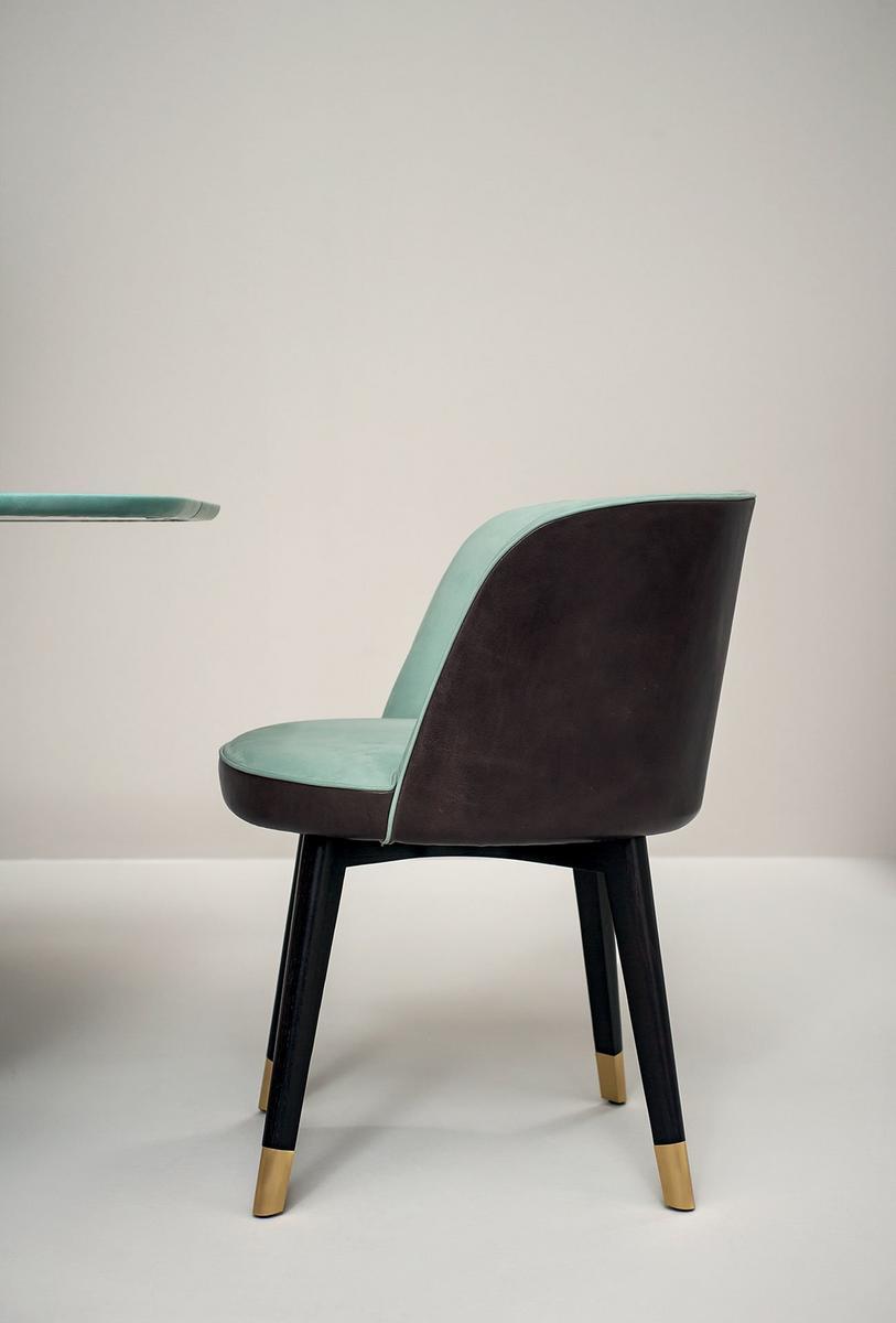 Leather easy chair with armrests | Colette by Baxter
