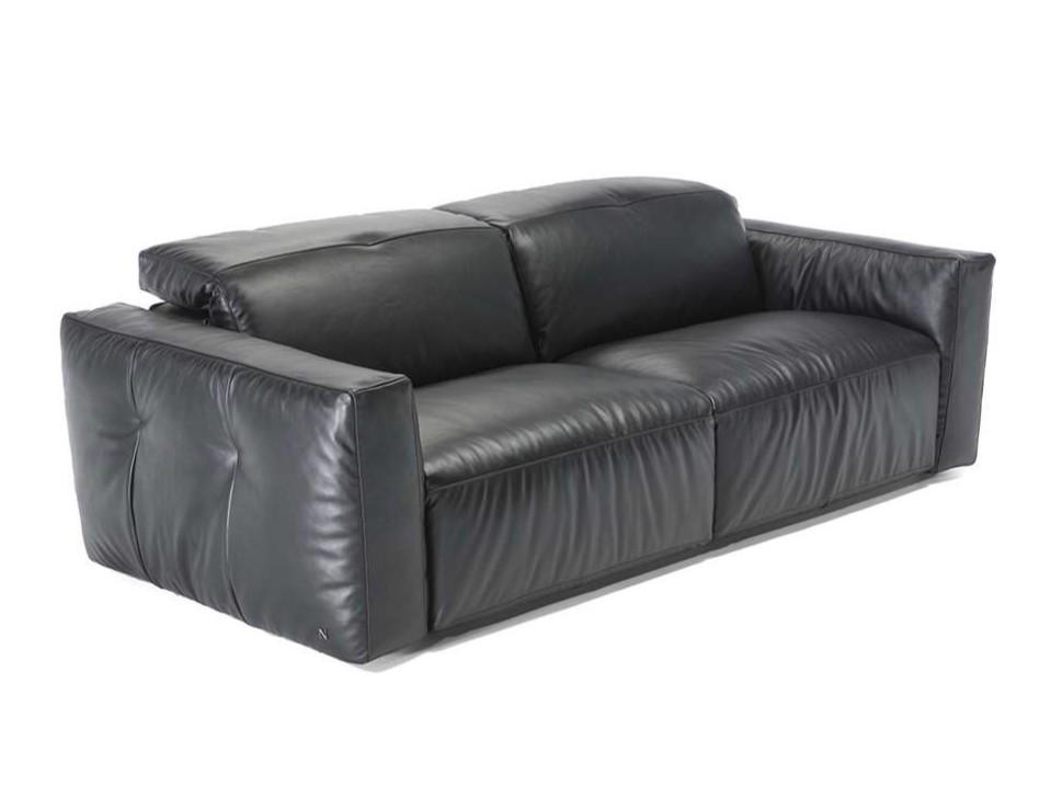 Leather sofa with electric motion with headrest with footstool | Colosseo by Natuzzi Italia