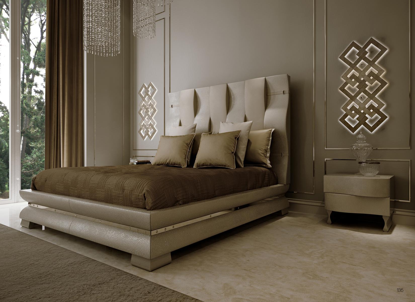 Rectangular leather and wooden bedside table | Ola by Mantellassi 1926