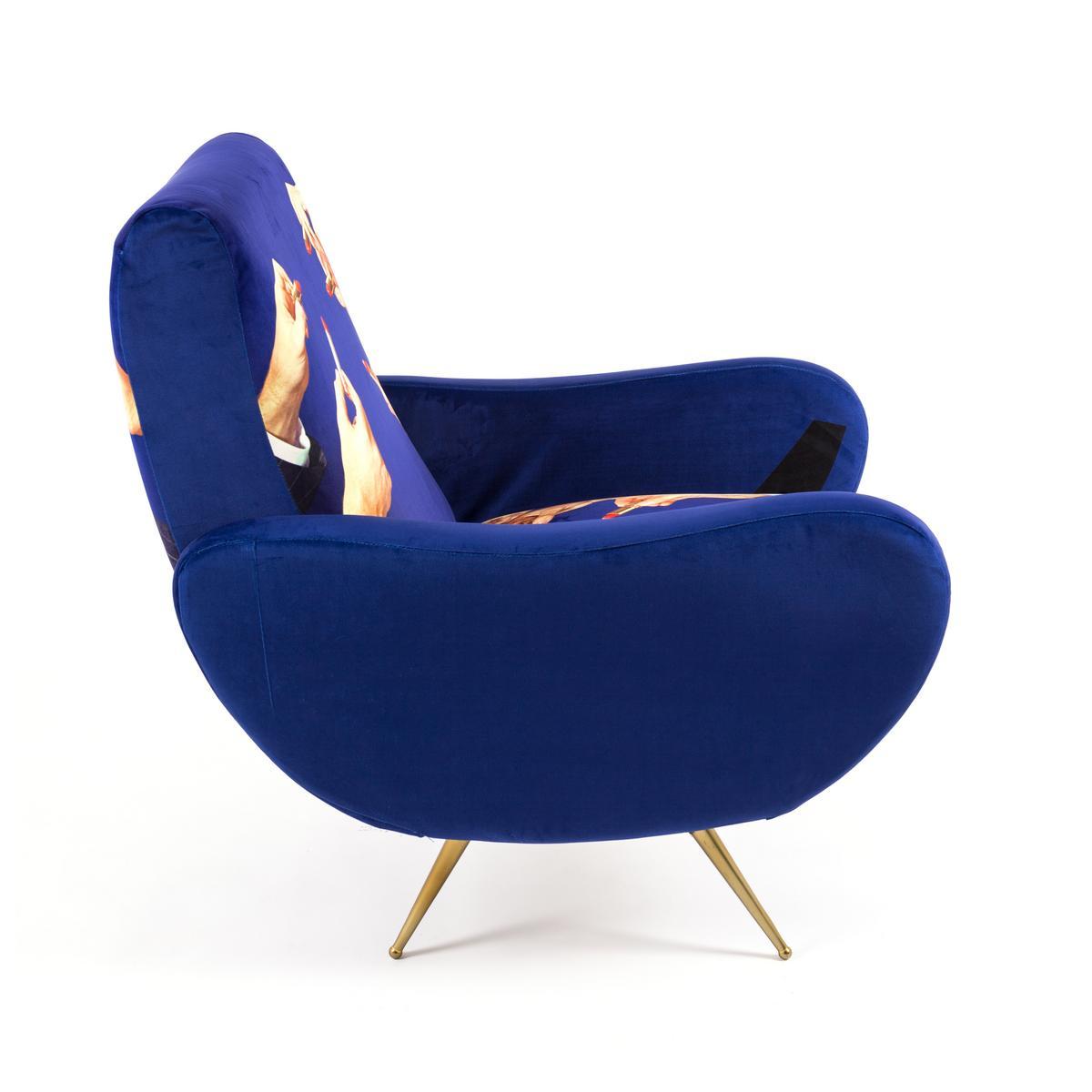 Fabric armchair with armrests | Lipsticks by Seletti