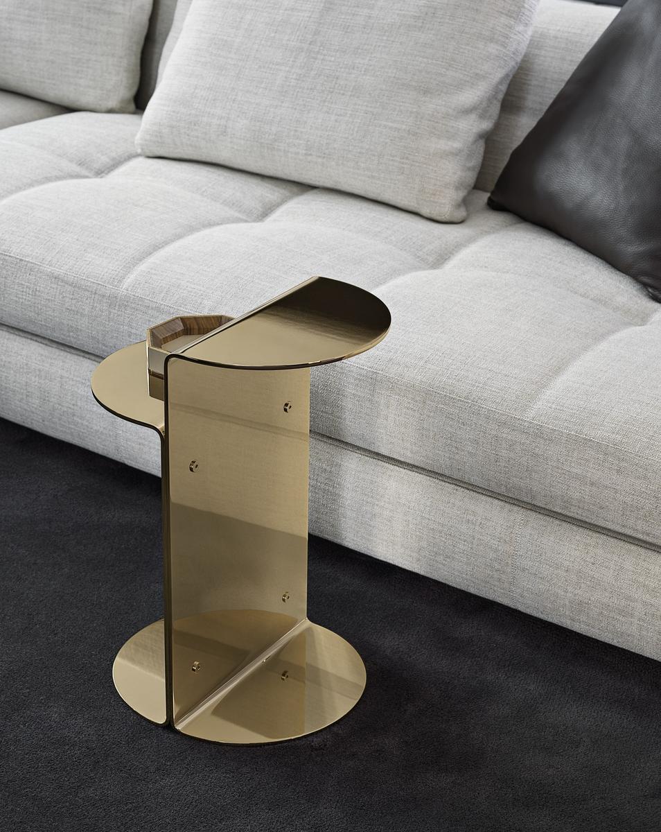 Stainless steel side table | Flirt by Minotti