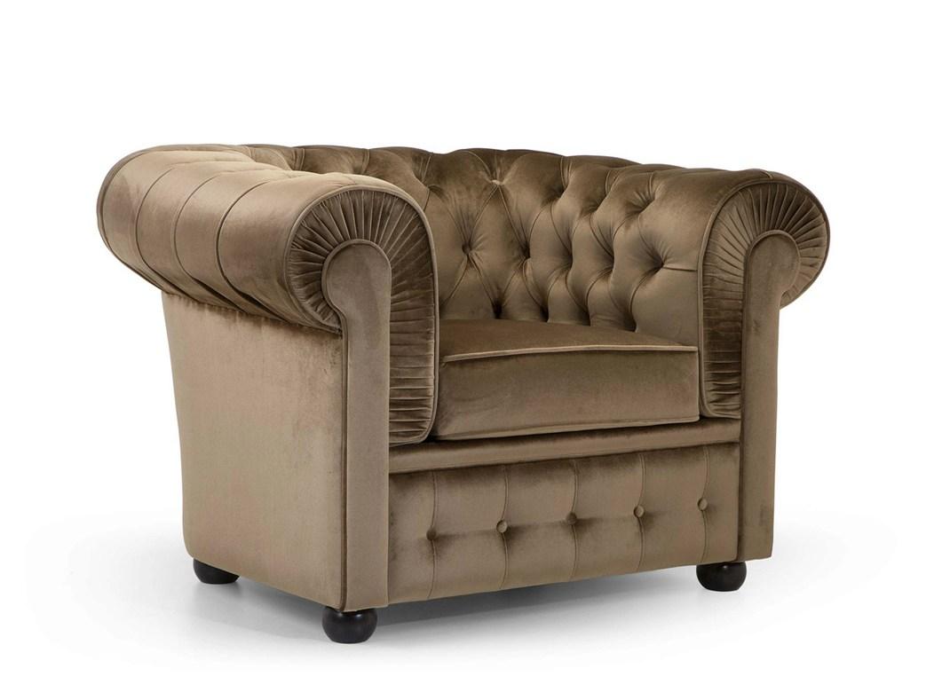 Chesterfield style upholstered fabric armchair | 800 by Domingo salotti