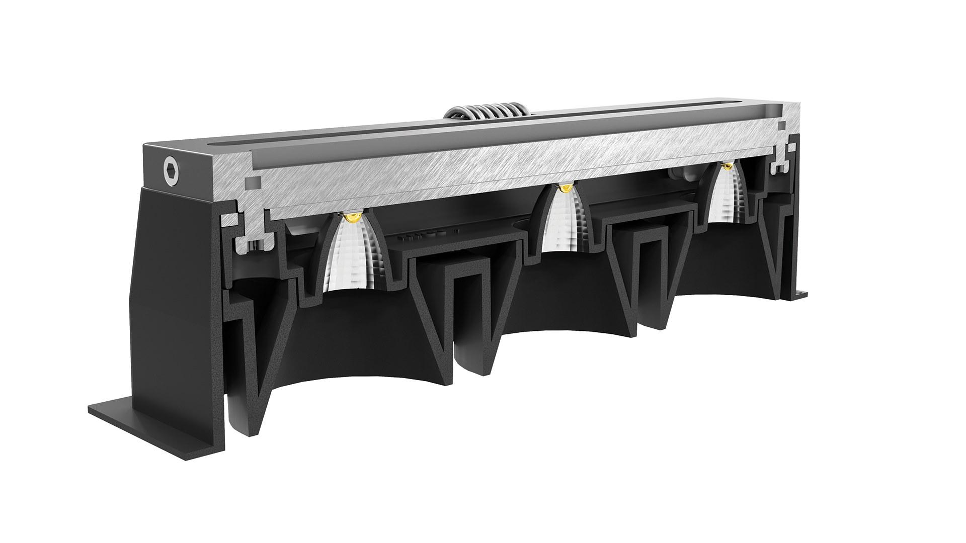 LED recessed multiple aluminium spotlight | Black Foster Recessed 3 by Arkoslight