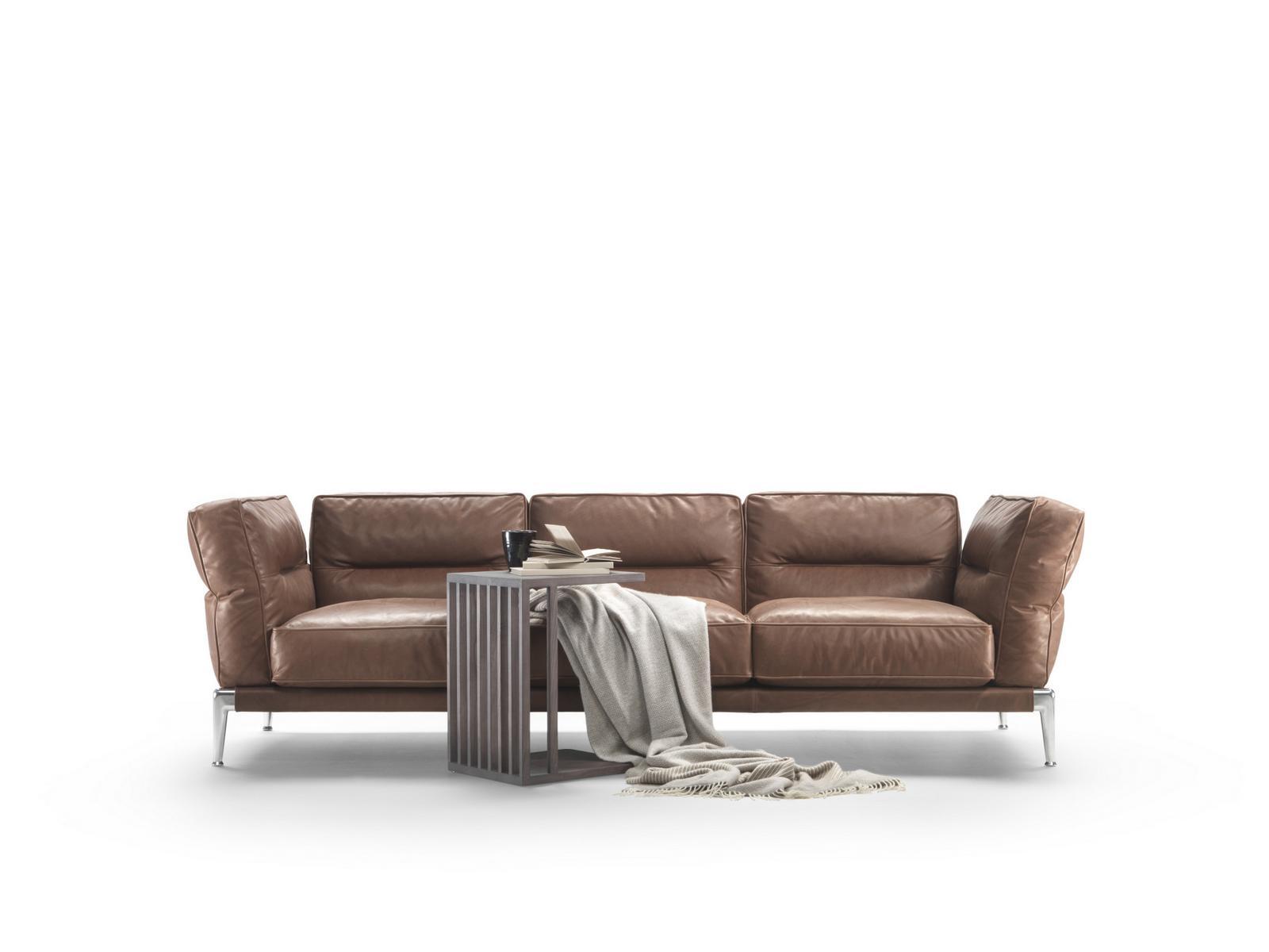 Sectional leather sofa | Adda by Flexform