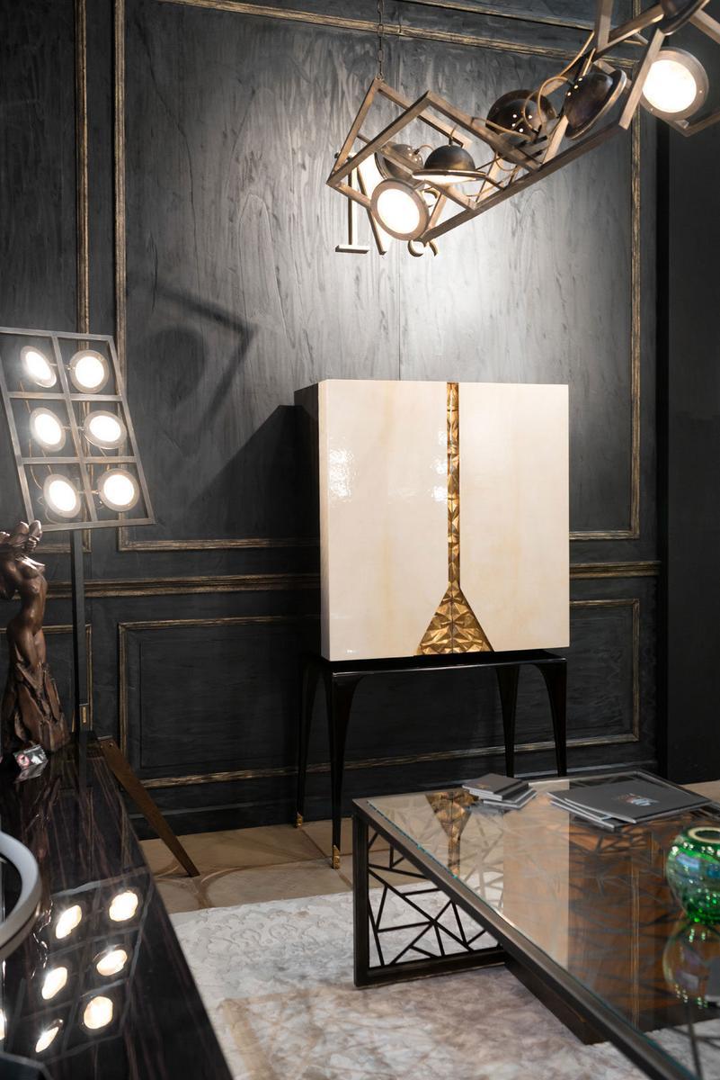 Rectangular steel and crystal coffee table | Zazà by Mantellassi 1926