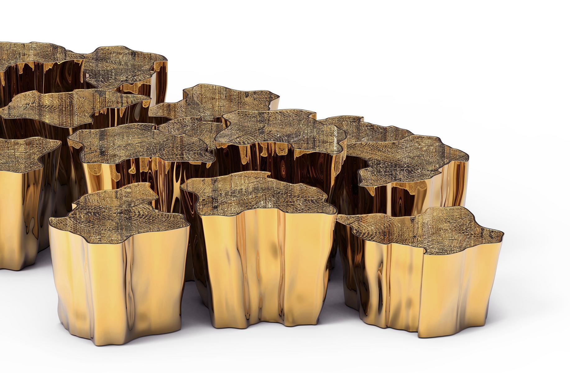 Brass coffee table for living room | Eden Series by Boca Do Lobo