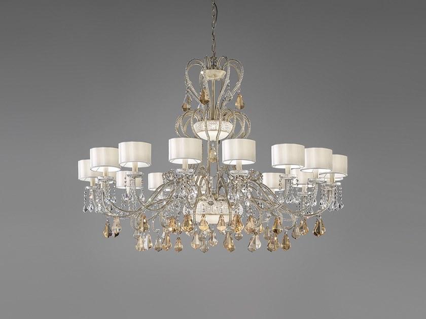 Metal chandelier with crystals | Galà 16+4+3 by Masiero