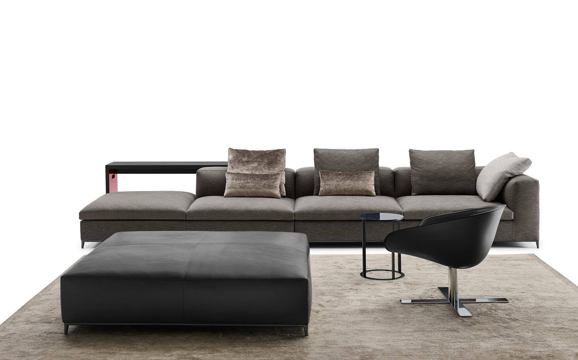 Corner sectional fabric sofa | Michel Club by B&B Italia