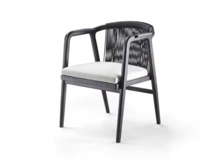 Solid wood chair with armrests | Crono by Flexform