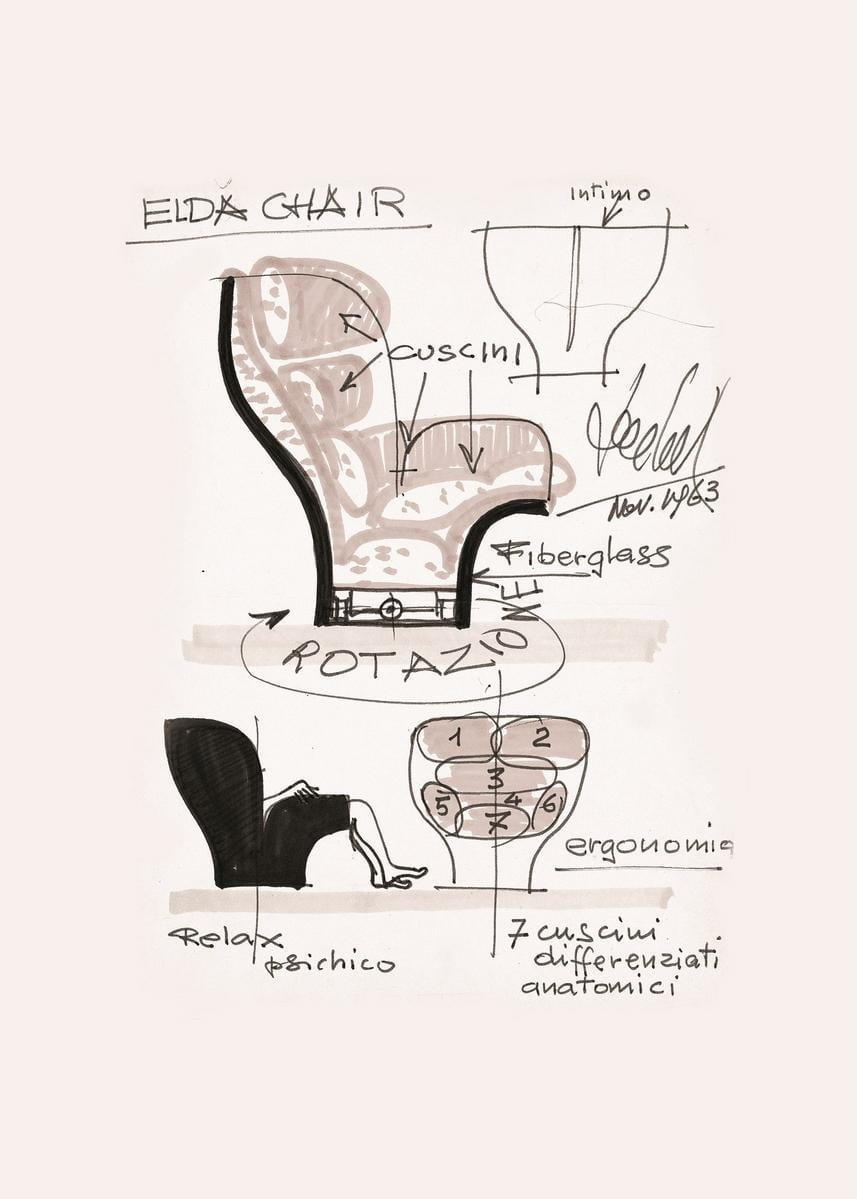 Fabric armchair | Elda by Longhi