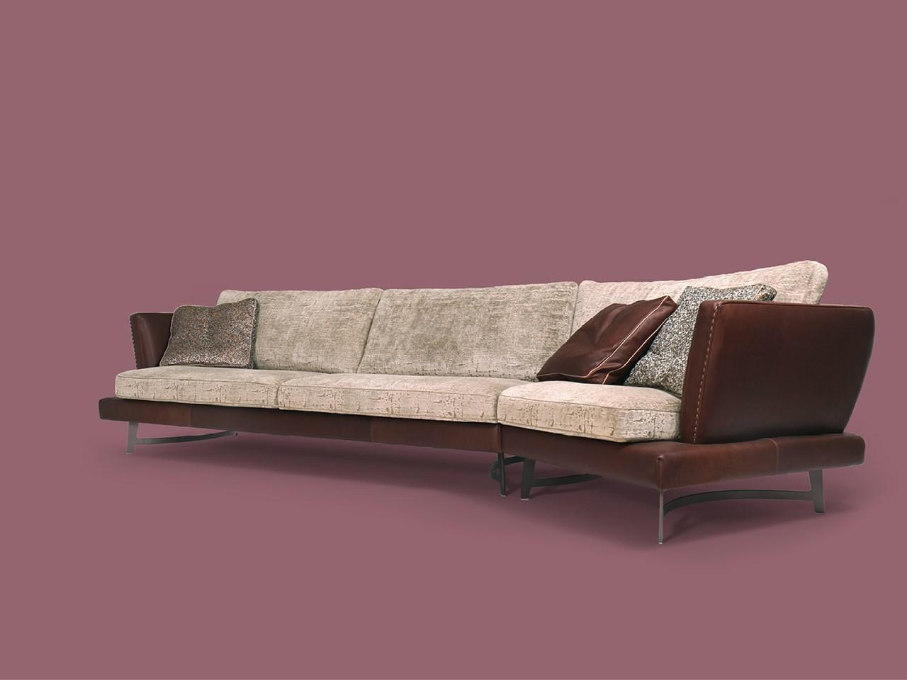 Sectional fabric sofa | Martin by Borzalino