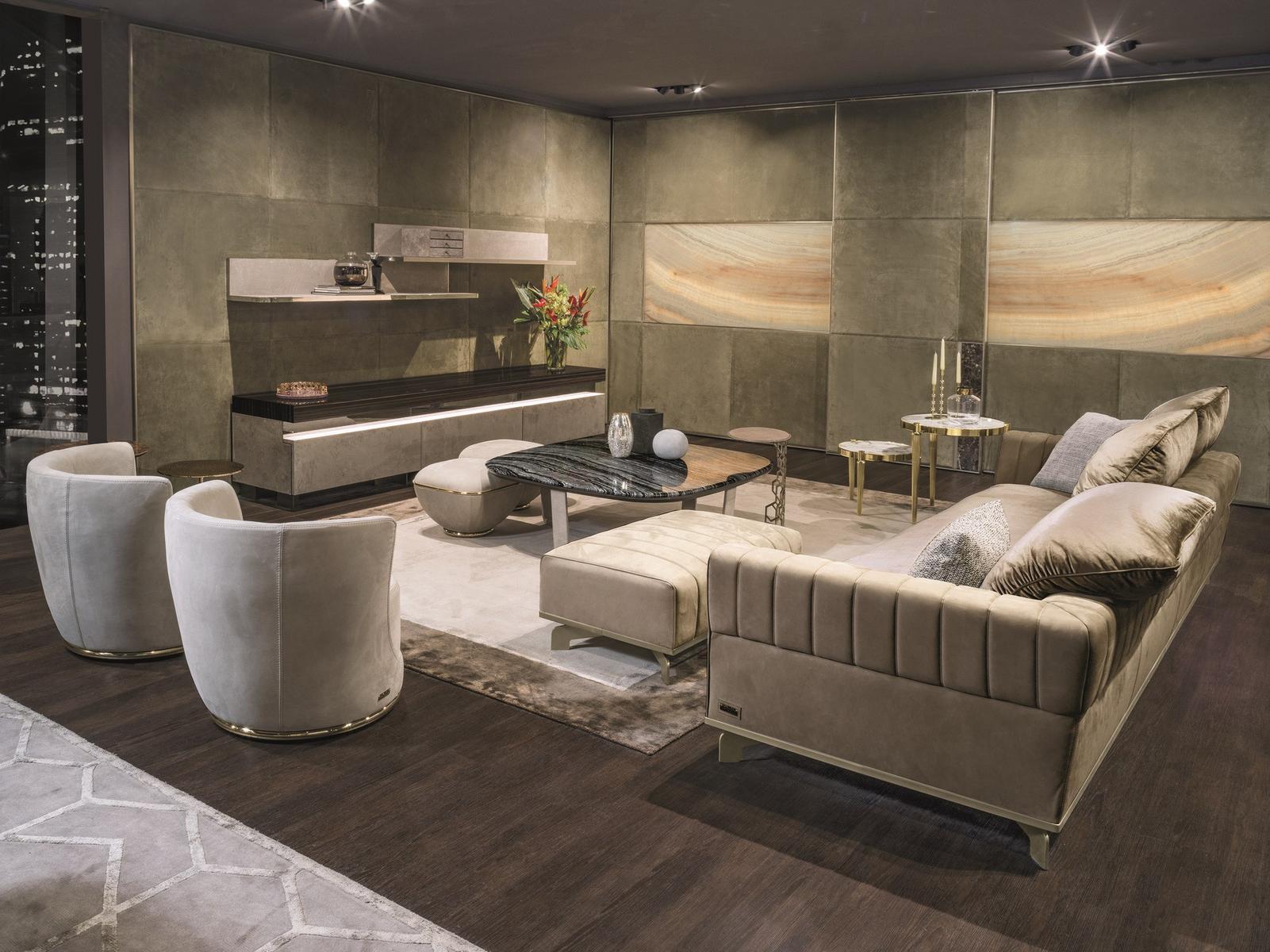 Leather sideboard with doors | Terrance by Longhi