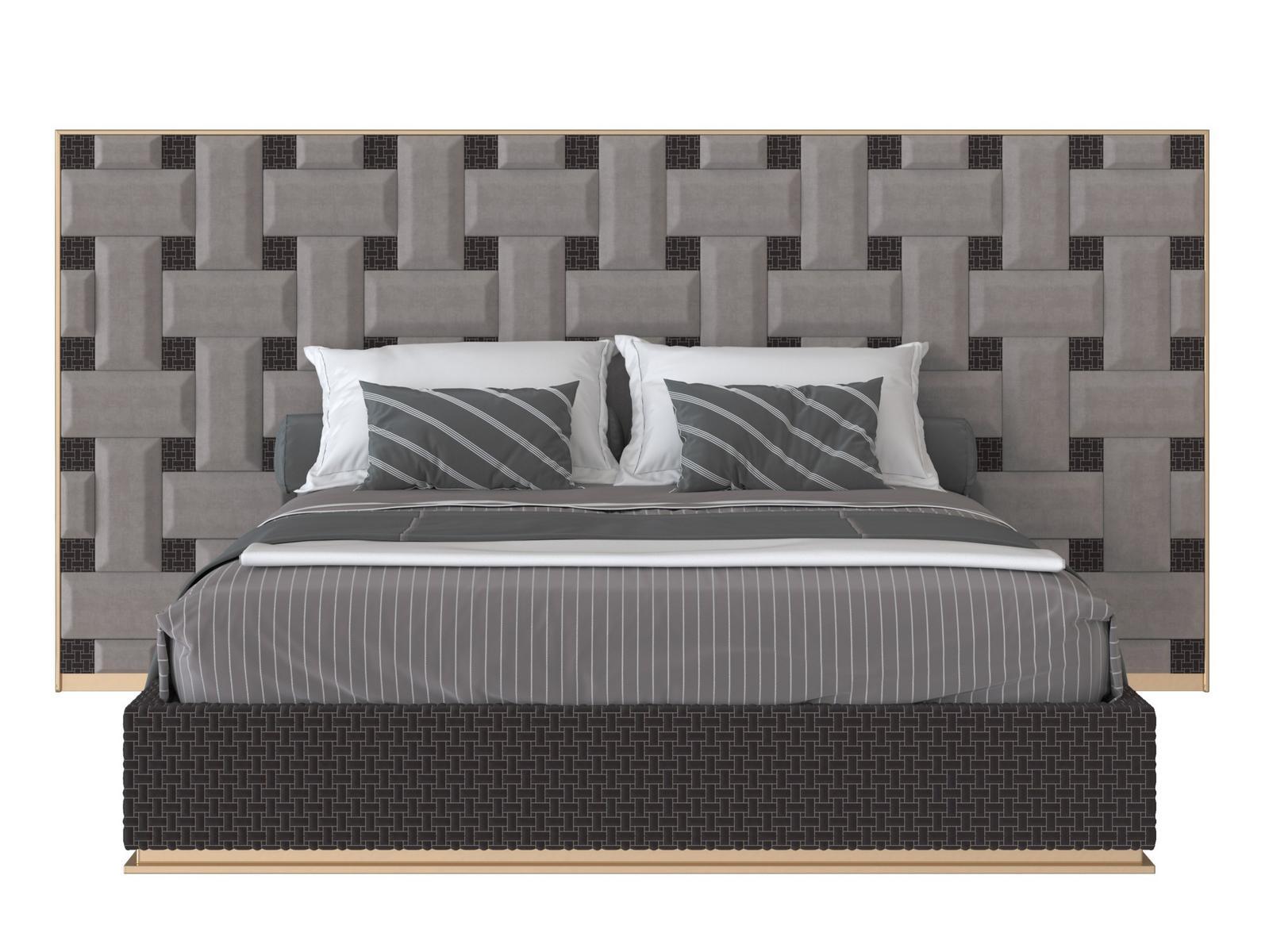 Leather bed with high headboard | Romeo by Mantellassi 1926