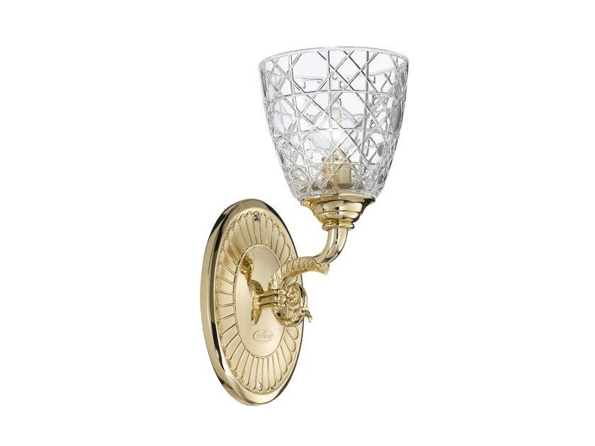 Gold plated wall lamp with crystal | Raffaello 1999/a1-c by Possoni Illuminazione