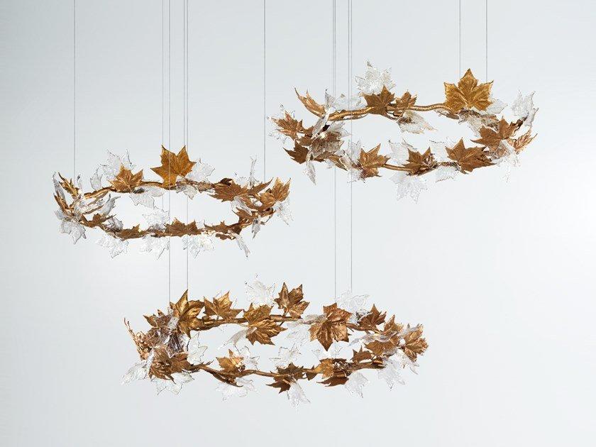 LED handmade bronze pendant lamp | Folio Ct3395/40 by Serip