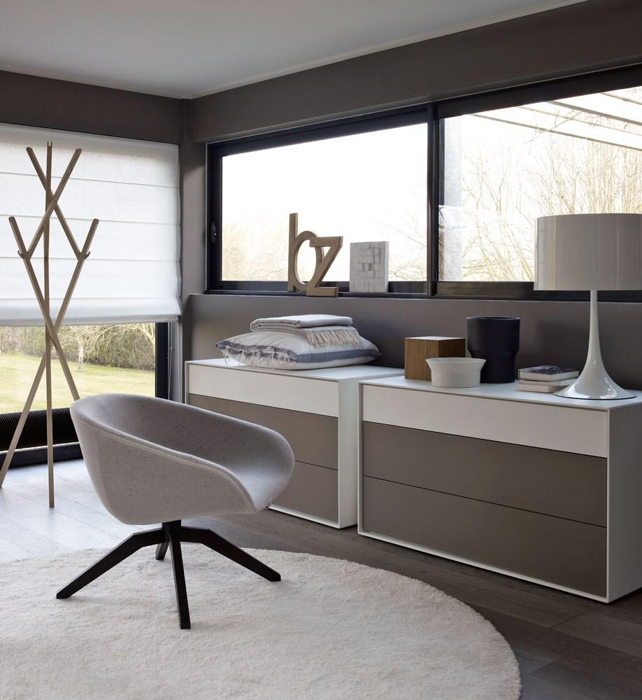 Swivel trestle-based fabric easy chair | Mart by B&B Italia