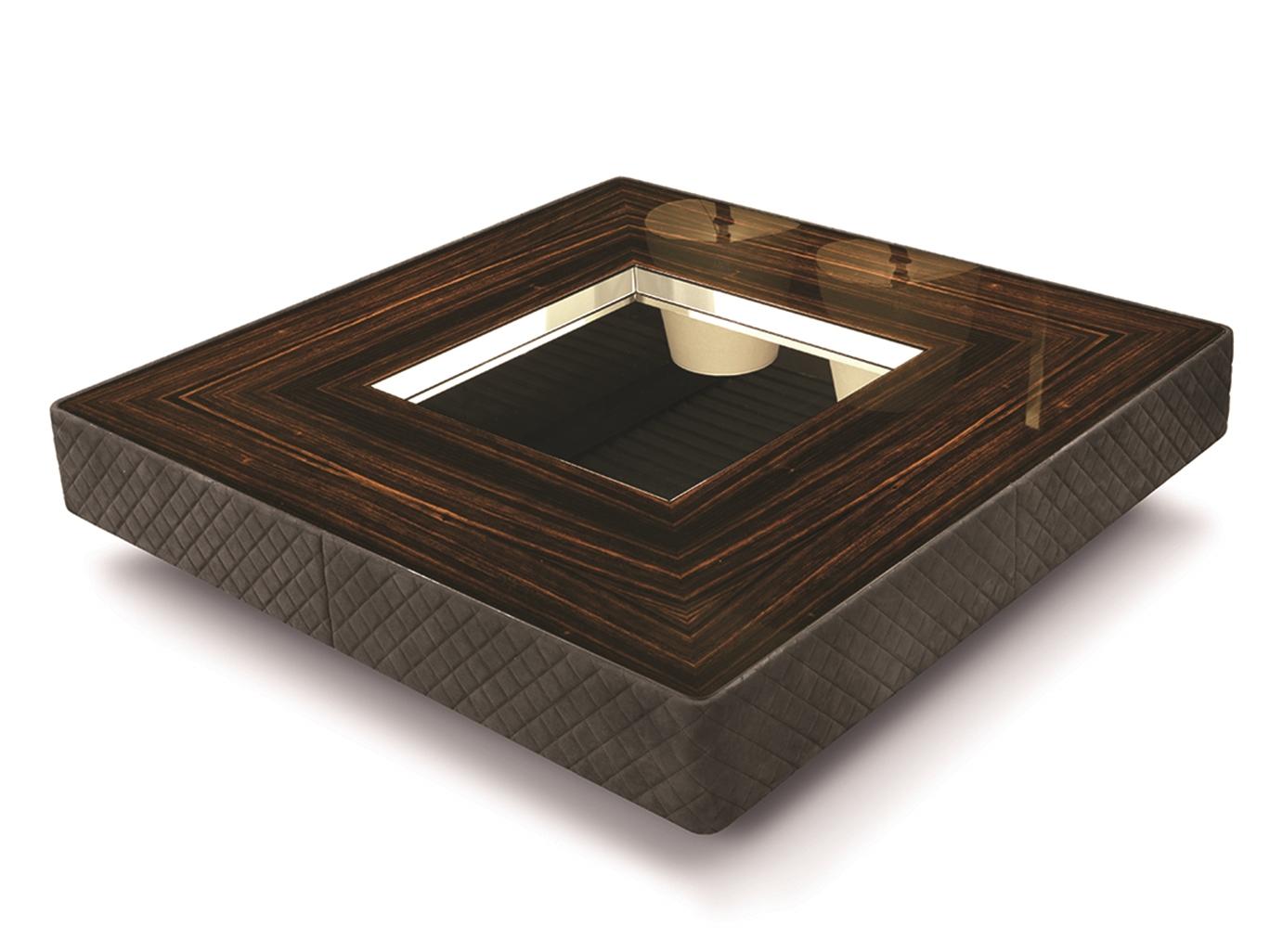 Square leather coffee table | Lord by Longhi