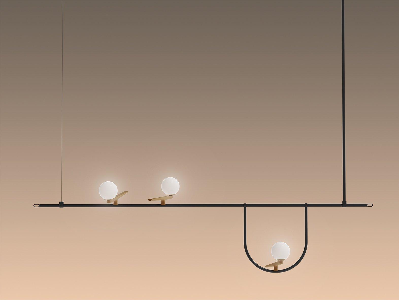 LED direct light brass pendant lamp | Yanzi 1 by Artemide