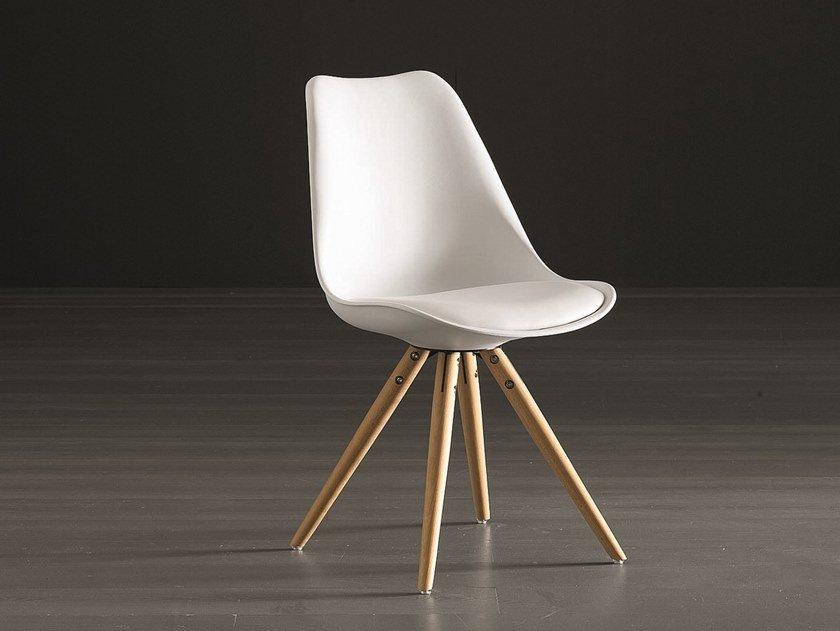 Eco-leather chair with integrated cushion | Wave by Altacorte